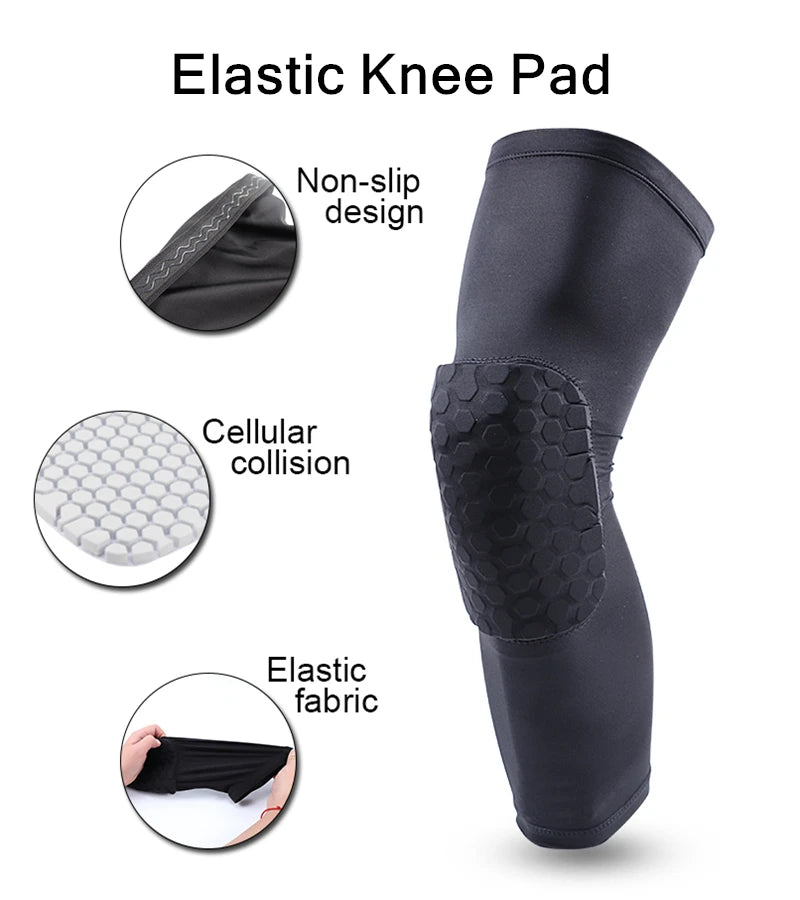 Basketball Knee Pads Protector Compression Sleeve Honeycomb Foam Brace Anti-collision Kneepad Fitness Gear Volleyball Support