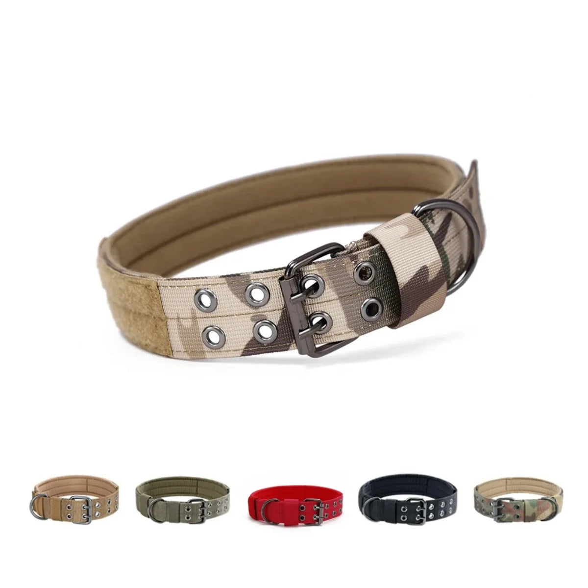 Adjustable Pet Tactical Dog Collar Durable Double Buckle German Shepherd Training Leash and Collar Large Medium Dogs Accessories