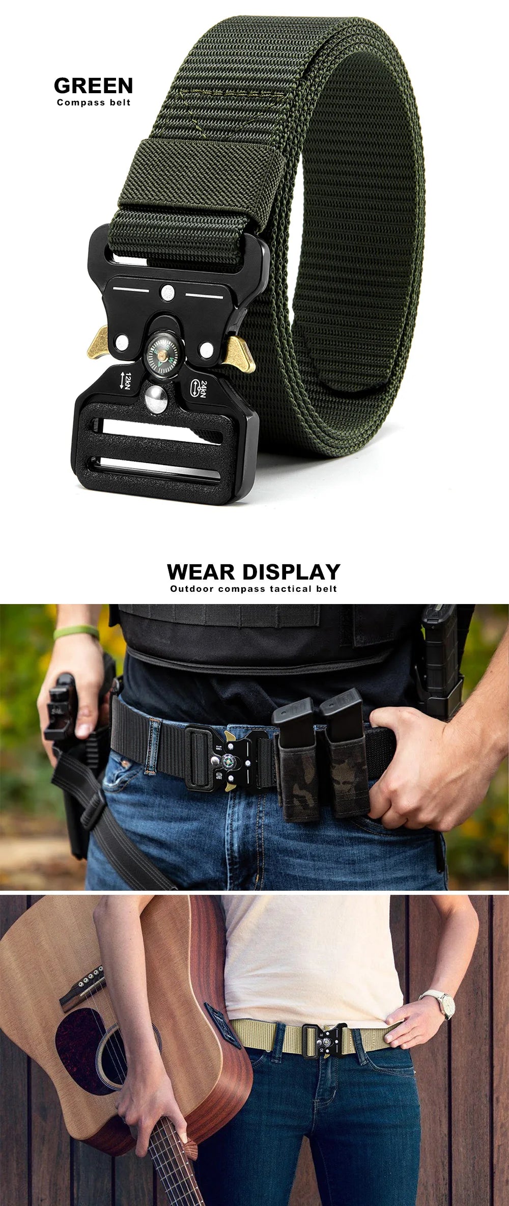 Men's Belt Outdoor Multi Function Compass Belt High Quality Canvas For Nylon Male Luxury Belts Women's Sports Jeans Neutral Belt