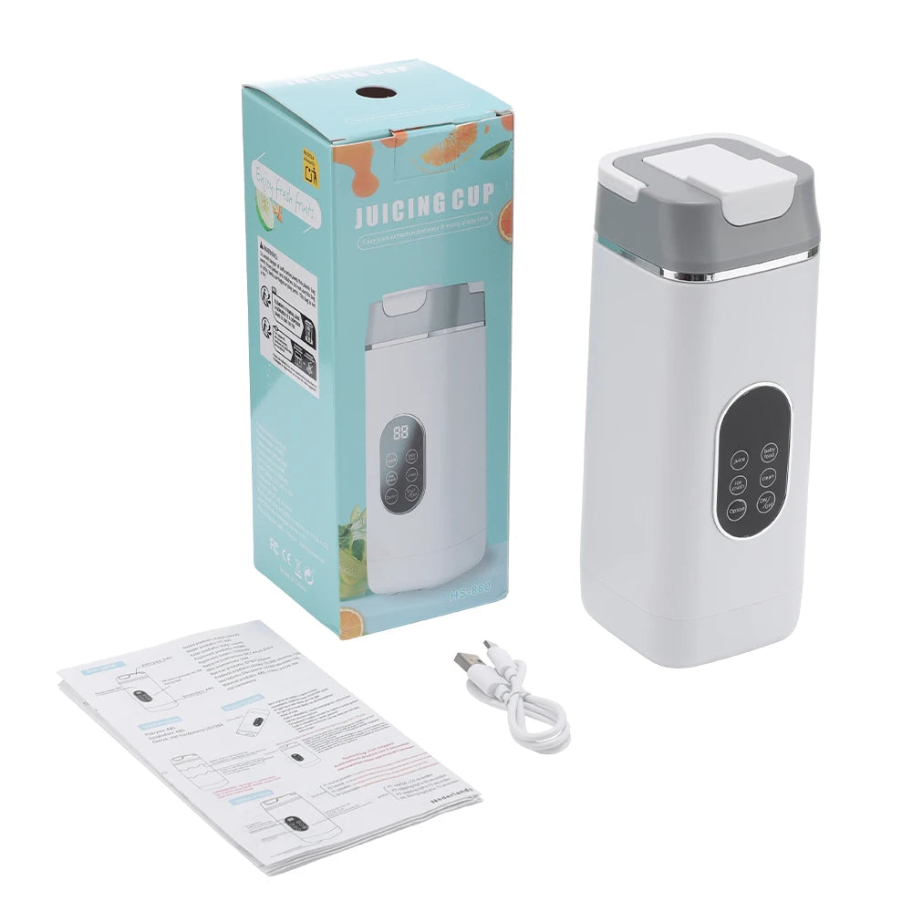 Electric Blender Fruit Juice Cup 12 Blades Crushed Ice Juiceing Cup for Smoothies and Shakes LED Display Portable Juicer Mixer