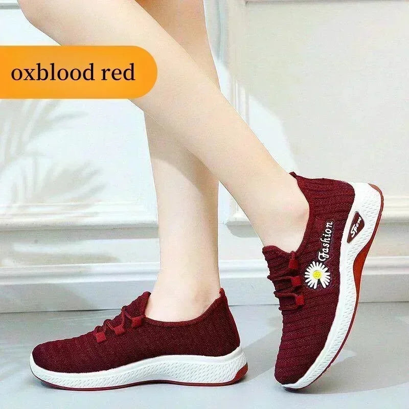 Fashionable Sports Shoes for Women, Thick and Breathable Soft Soled Mesh, Lightweight Casual Shoes, Trendy Coconut Shoes