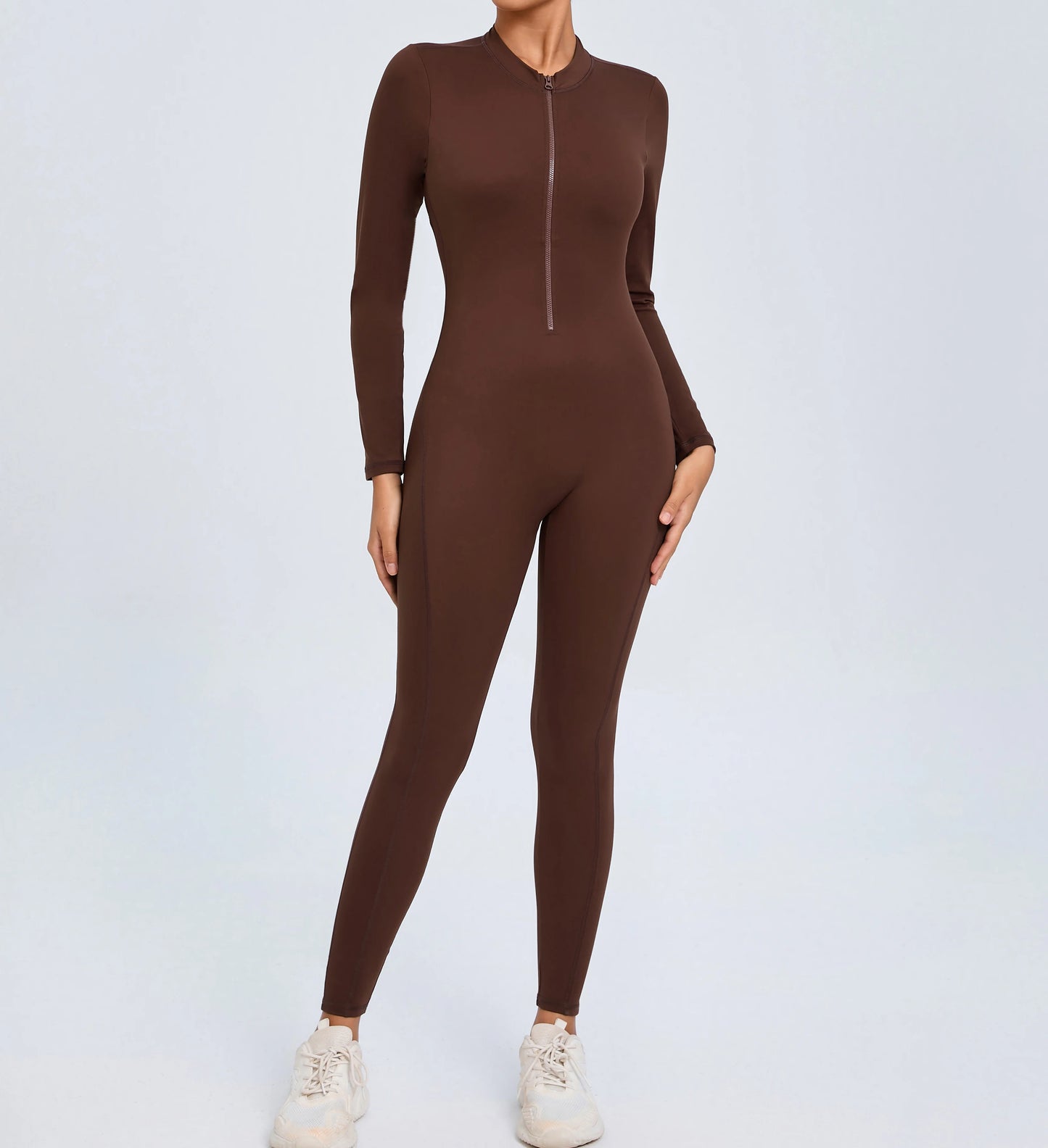 Women Sportwear Yoga Jumpsuit Zip Long Sleeve Back Open Outfit Fitness Tracksuit Tight One-piece Gym Overalls Sports Bodysuit