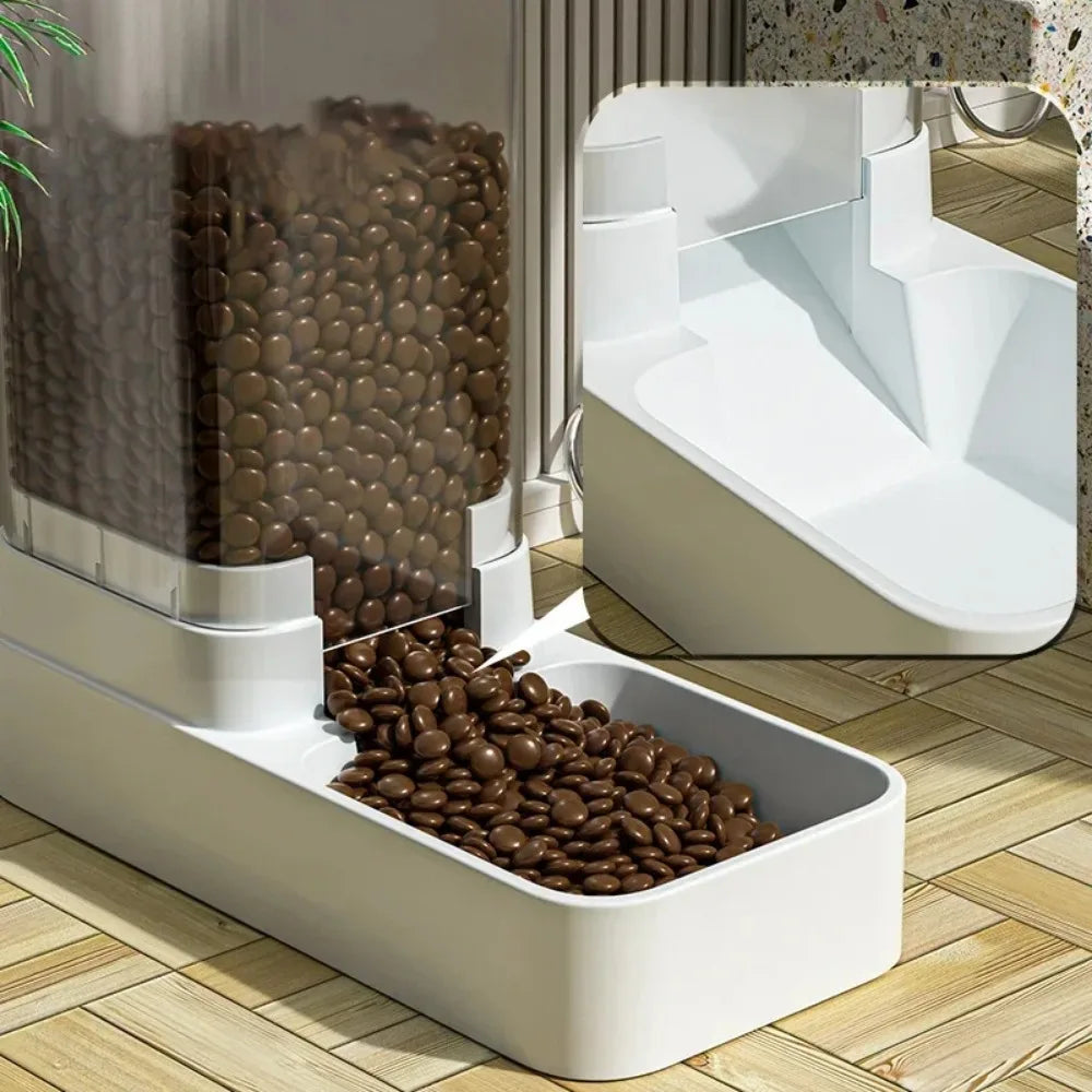 Pet automatic feeder cat water dispenser dog bowl medium-sized dog feeding water feeding basin combination food storage bucket