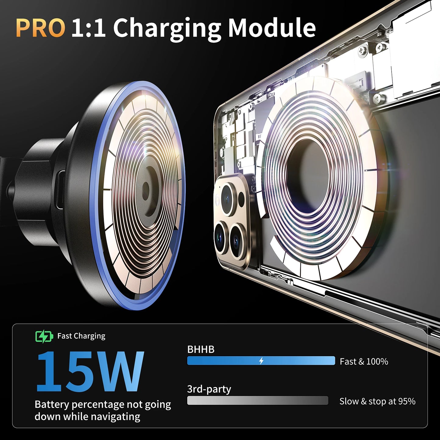 for iPhone 16 Magsafe Car Mount Charger [2024 New] 15W 2in1 Magnetic Wireless Car Charger fits for Magsafe Car Charger Vent/D