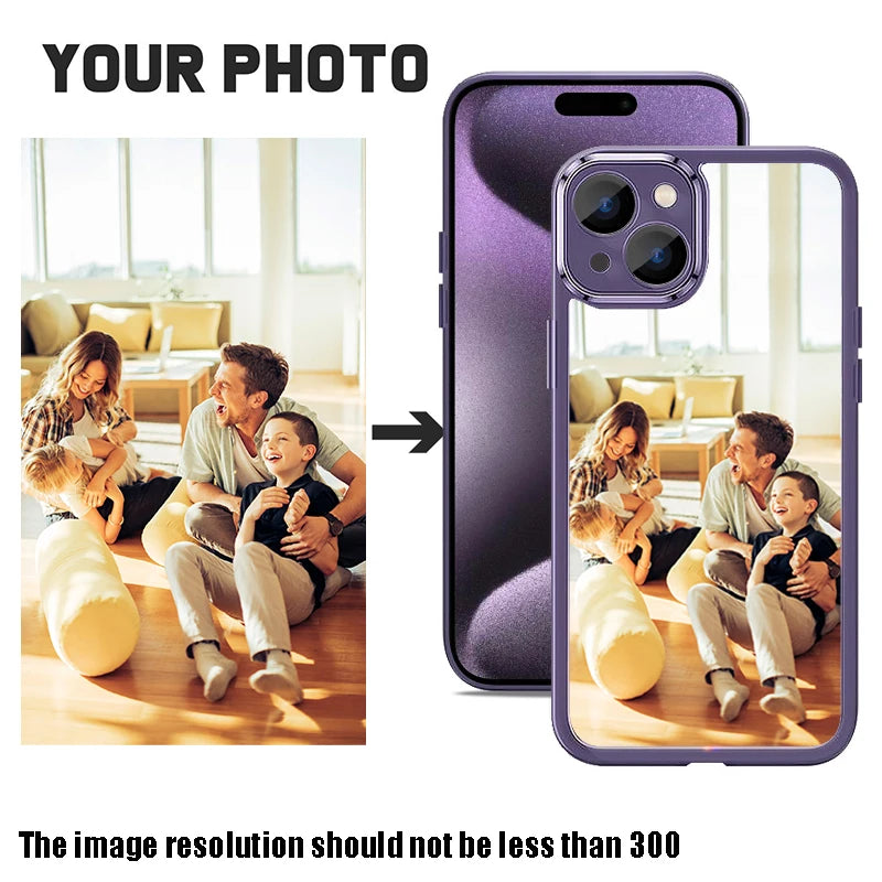 Personalized DIY Customized Picture Name Photo Phone Case For iPhone 16 15 14 Pro Max 13 12 Pro Max 11 Protective Soft Cover