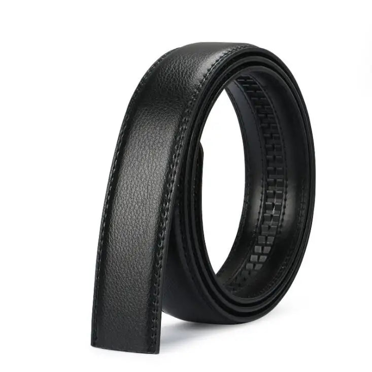 Men's Automatic Buckle Belts No Buckle 3.5cm Belt Body without Buckle High Quality Male PU Leather Strap Jeans Belt Wide