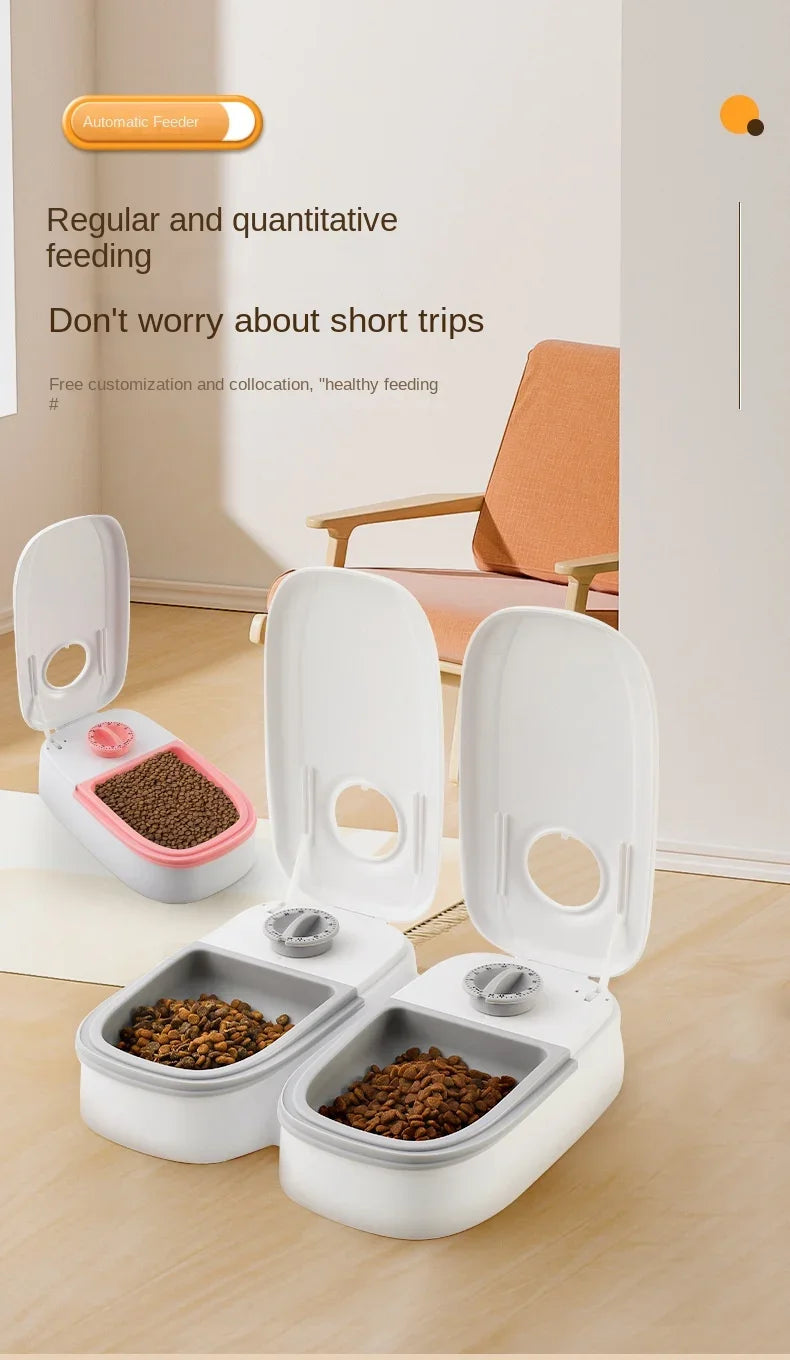 Dog Feeder Cat Automatic Feeding Water Bowl with Timer Pet Food Storage Dispenser  Container Pets Puppy Kitten Accessories