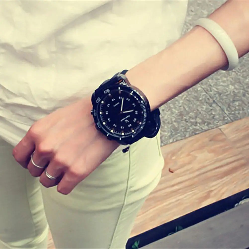Times Unisex Women Men Wristwatch Sports Watches Outdoor Fashion Quartz Watch Large Round Dial Wristwatch