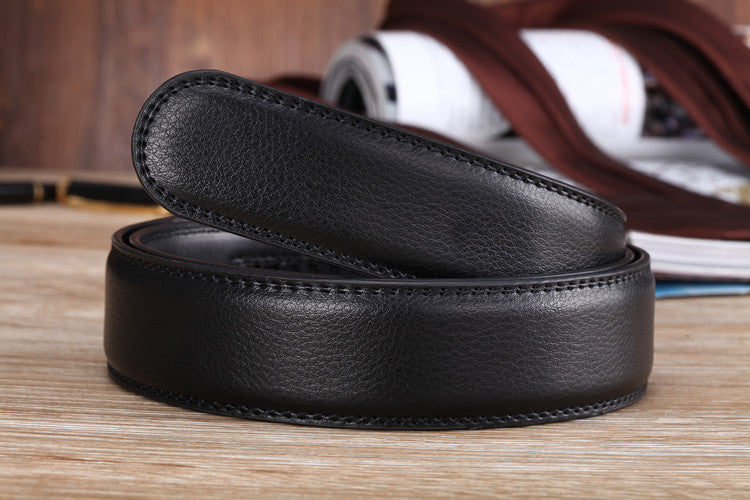 Men's Automatic Buckle Belts No Buckle 3.5cm Belt Body without Buckle High Quality Male PU Leather Strap Jeans Belt Wide