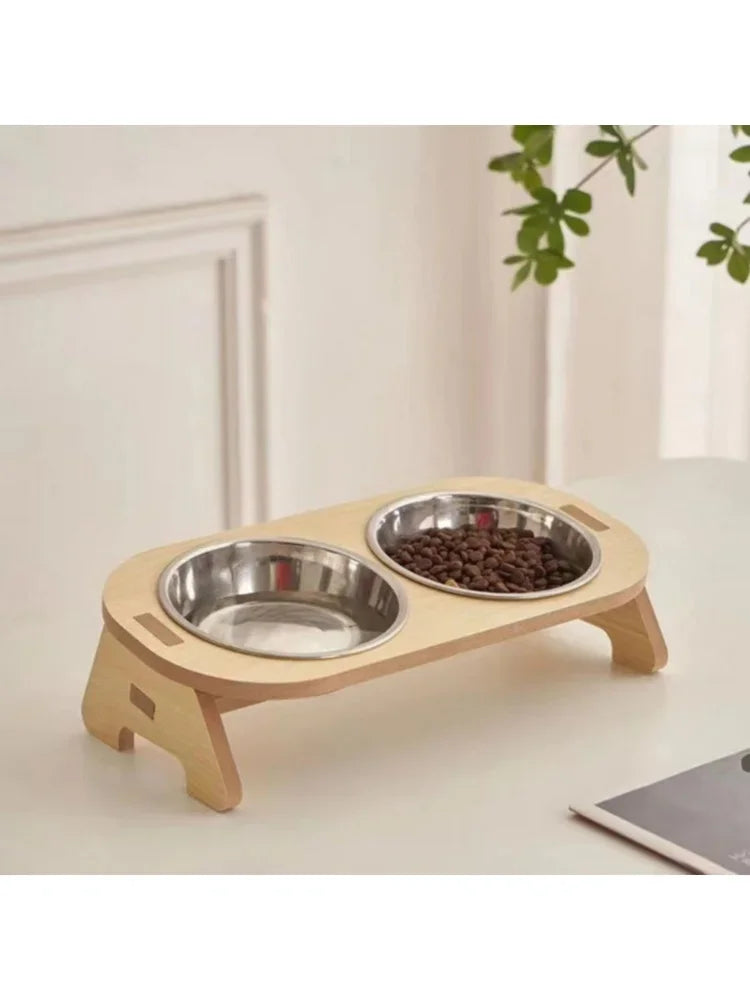 Pet Feeder Double Cat Food Bowl with Anti-Knockover Design Dog Water Feeding Container Cat Food Bowl Stander pet products
