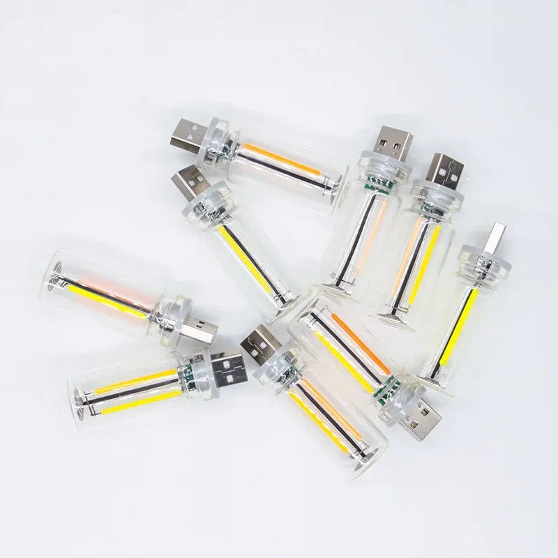 LED USB Lamp Mini Night Light USB Plug-in LED Light Bulb Touch Control Dimming for Car Bedroom Ambient Decorations Lighting