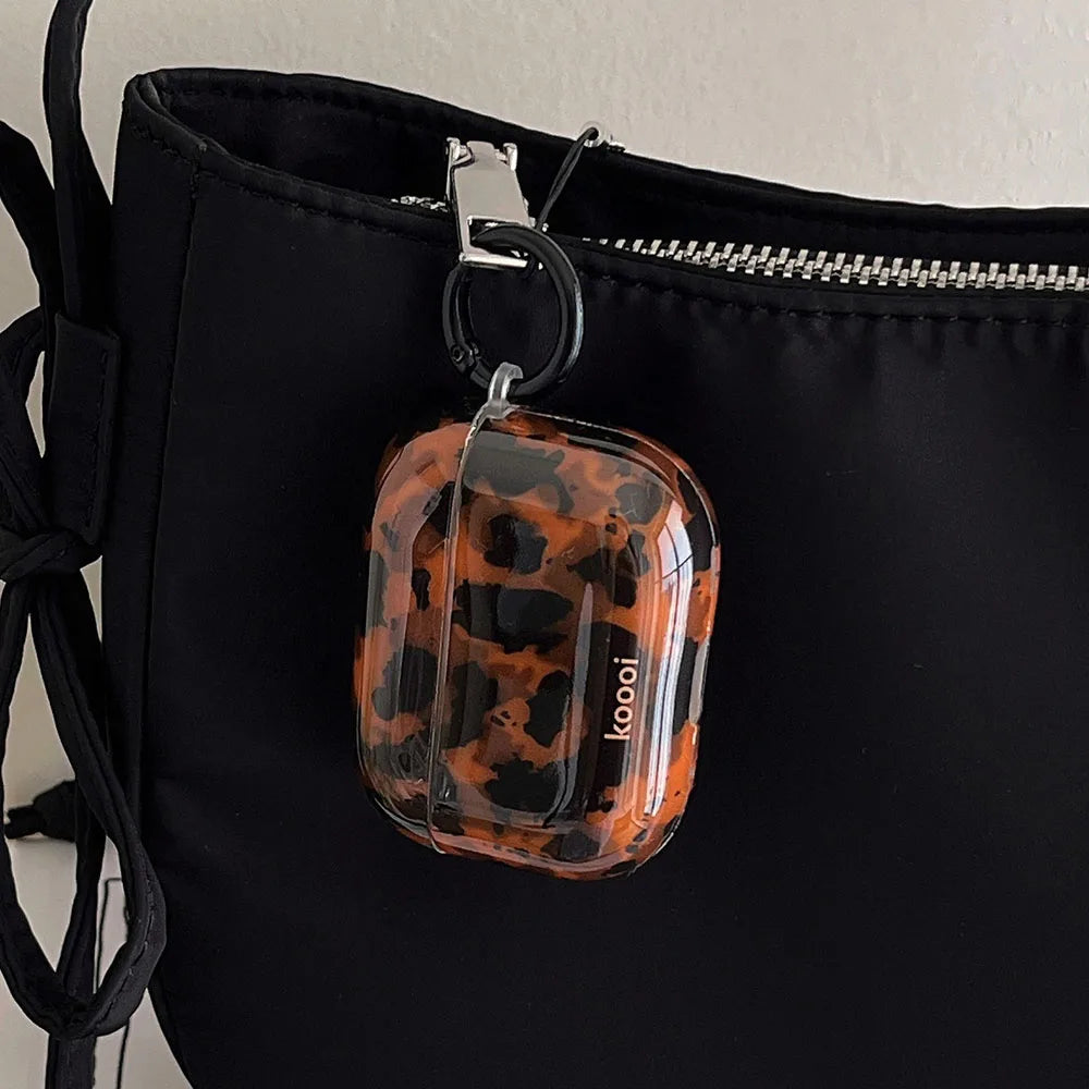 Ins Leopard Print Earphone Case For Airpods 4 Pro 2 With Hook Soft Protective Cover For Airpods Pro 3 2 1 3rd Generation Shell