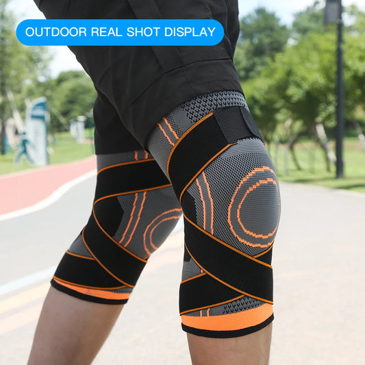 1 Piece SPorts Compression Kneepad Pressurized Elastic Knee Pads Support Fitness Gear for Running Basketball Protector
