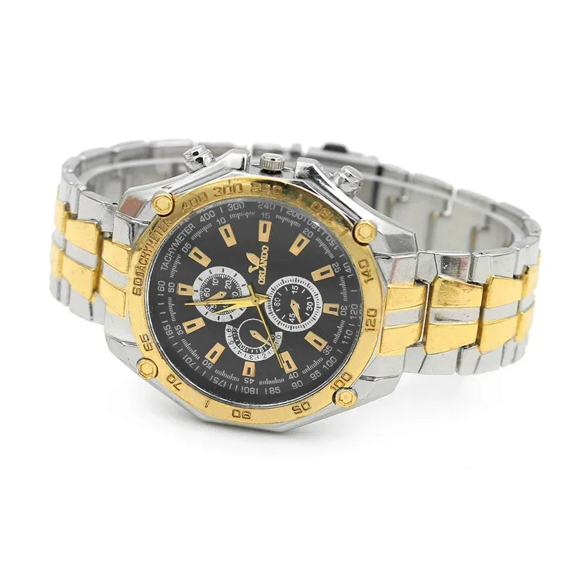 Men Watches Quartz Silver-gold Stainless Steel Wristwatch Male Clock Classic Dress Business Pilot Luxury Automatic Watch