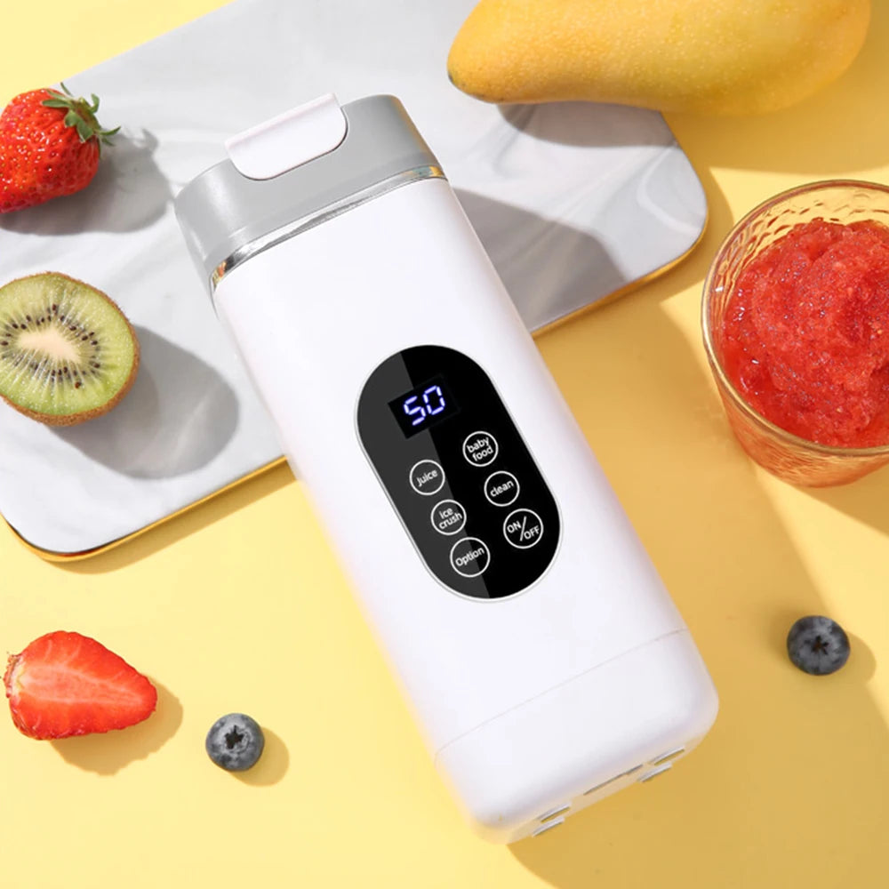 Electric Blender Fruit Juice Cup 12 Blades Crushed Ice Juiceing Cup for Smoothies and Shakes LED Display Portable Juicer Mixer