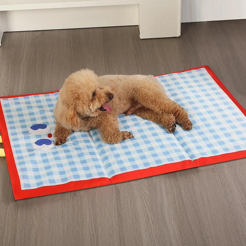 Dog Cooling Mat Plaid Large Summer Pet Cold Bed for Small Big Dogs Cat Durable Blanket Sofa Cat Ice Pad Blanket Pet Supplier