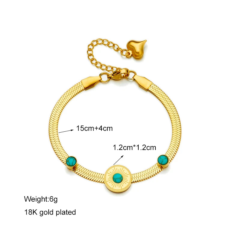 DIEYURO 316 Stainless Steel Butterfly Lightning Green Stone Charm Bracelet For Women Vintage Girls Multilayer Wrist Jewelry Gift