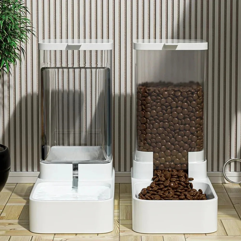 Pet automatic feeder cat water dispenser dog bowl medium-sized dog feeding water feeding basin combination food storage bucket