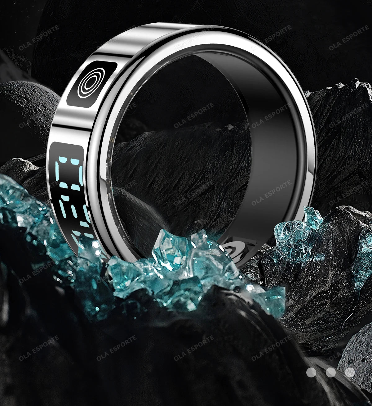 Smart Ring For Men Women Heart Rate Blood Oxygen Monitoring Multi Sports Modes 5ATM & IP68 Waterproof smartring For Android IOS