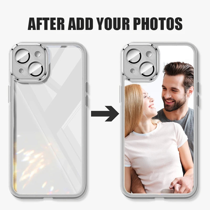 Personalized DIY Customized Picture Name Photo Phone Case For iPhone 16 15 14 Pro Max 13 12 Pro Max 11 Protective Soft Cover