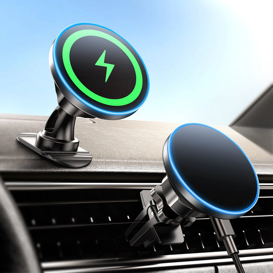 for iPhone 16 Magsafe Car Mount Charger [2024 New] 15W 2in1 Magnetic Wireless Car Charger fits for Magsafe Car Charger Vent/D