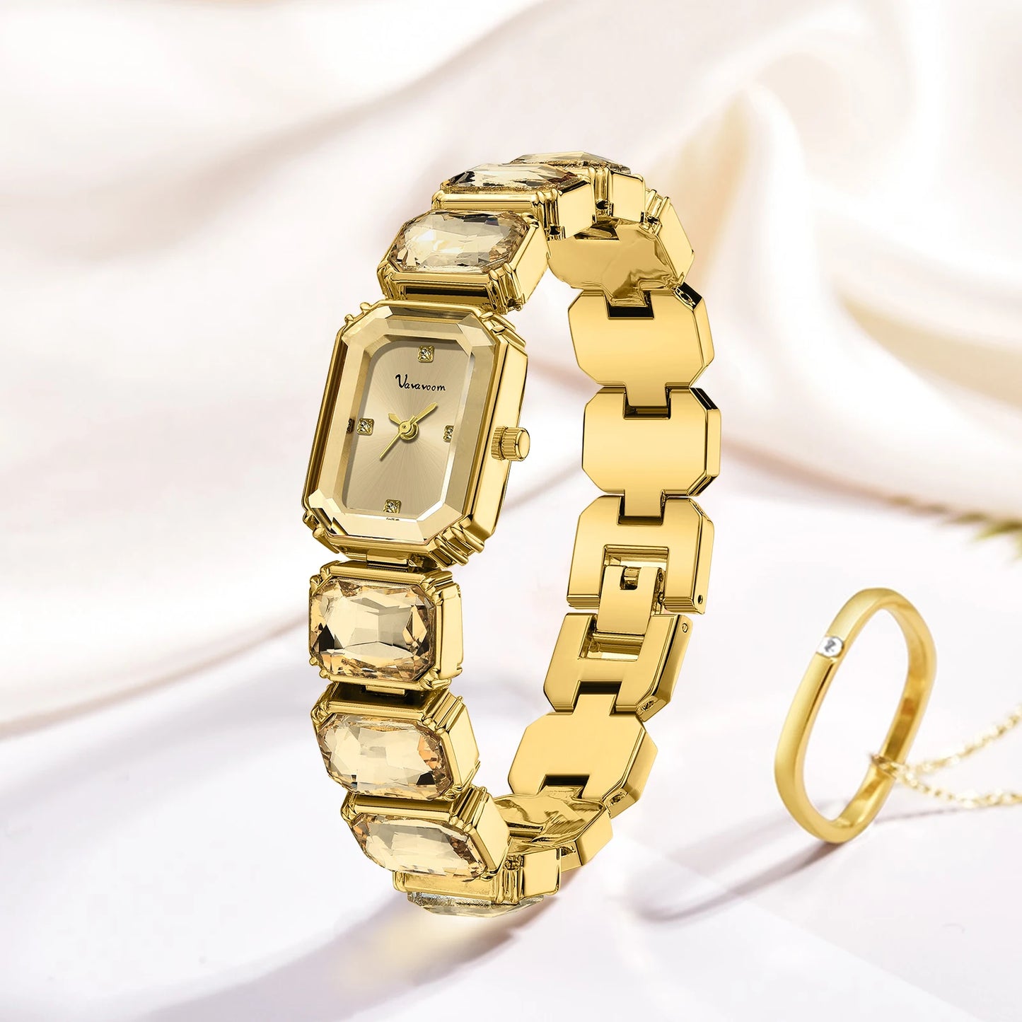 Women Square Watch Luxury Stainless Steel Water Diamond Original Quartz Movement Fashion Bracelet Clock Rose Gold Ladies Watches