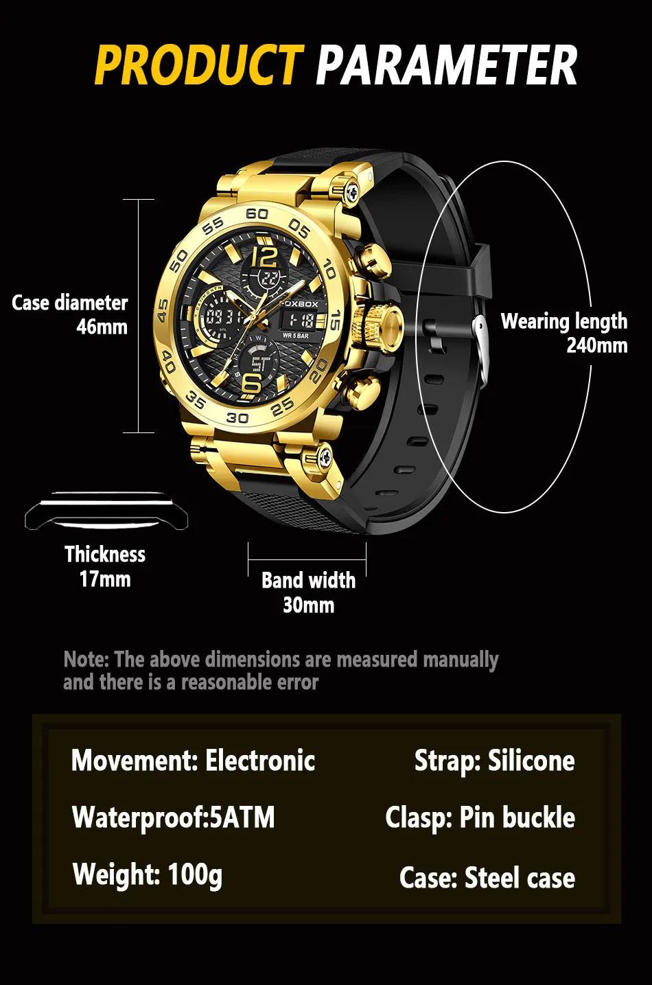 LIGE New Watches For Men 50M Waterproof Clock Alarm reloj hombre LCD Dual Display Wristwatch Quartz Military Sports Mens Watch