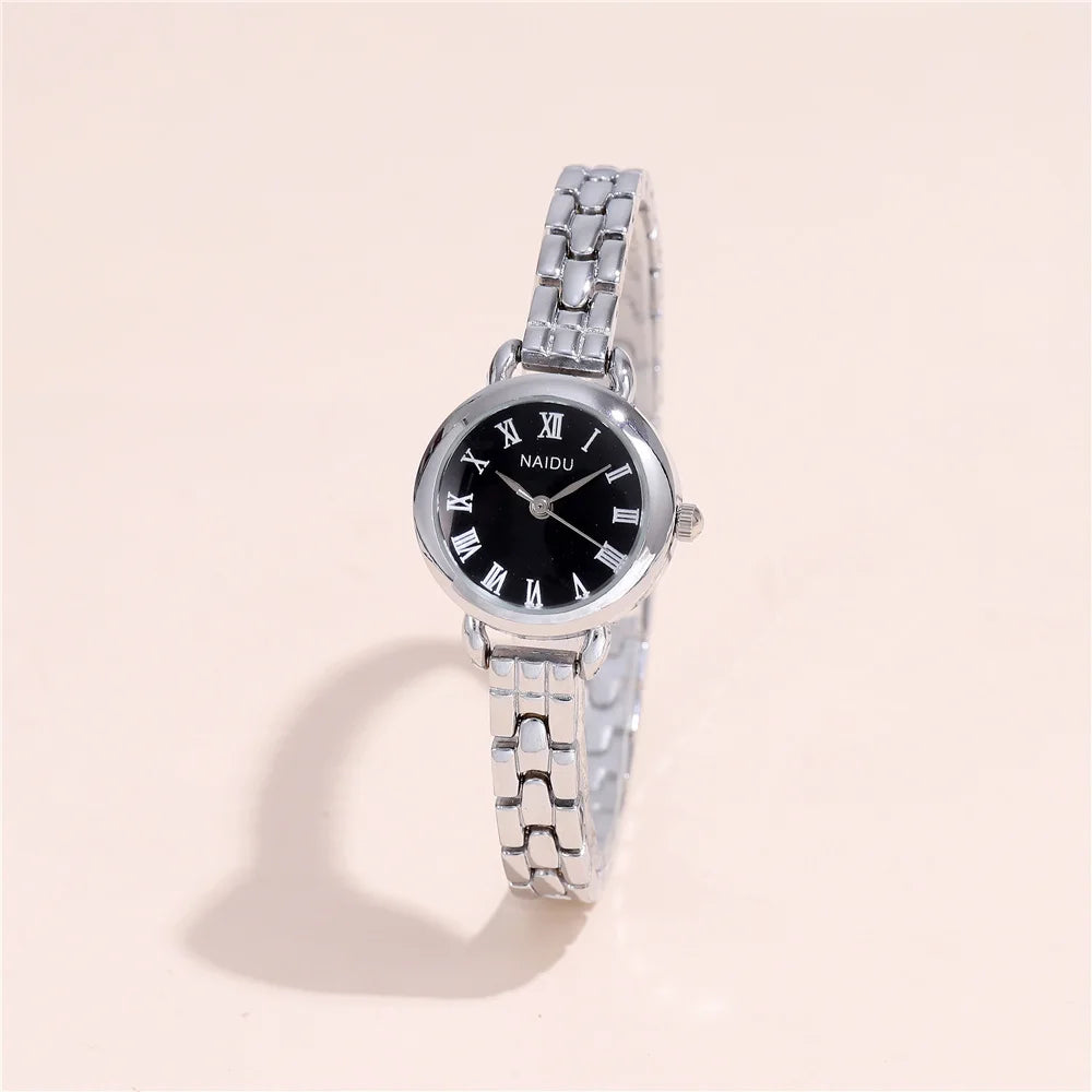 trendy small dial quartz women lady bracelet steel watch