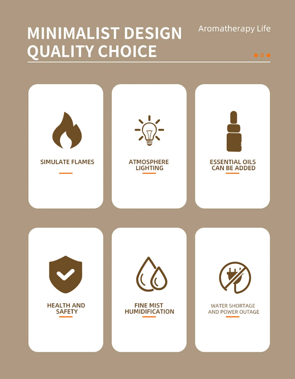 Aroma Diffuser Flame Air Humidifier USB Desktop for Household Bedroom Fragrance Essential Oil Diffuser with Colorful Night Light