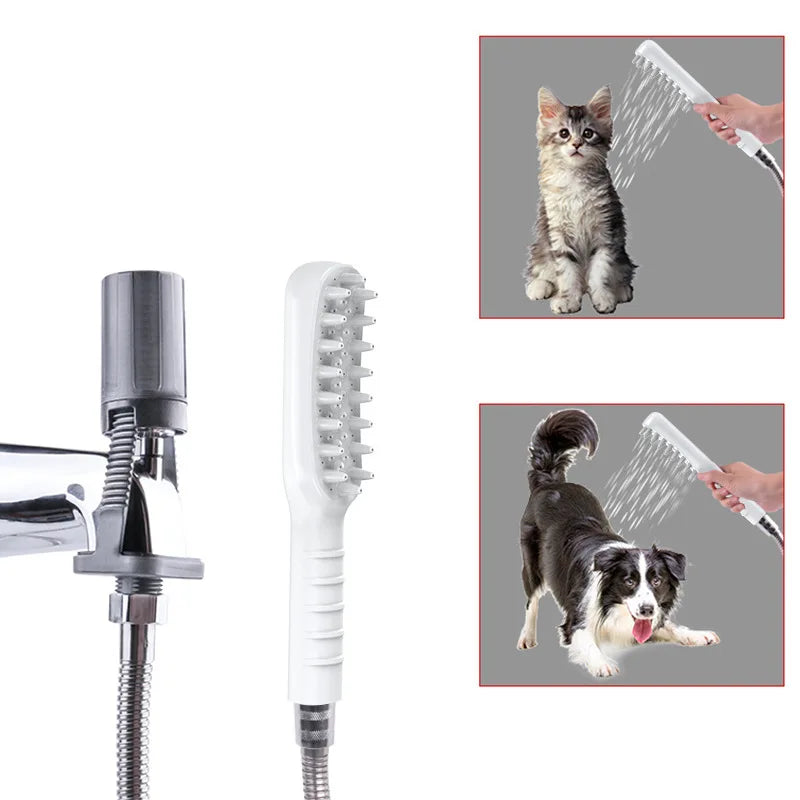 Pet Dog Cat Bath Brush 2-in-1 Pet SPA Massage Comb Soft Silicone Pet Shower Hair Grooming Cmob Dog Cleaning Tool Pet Supplies