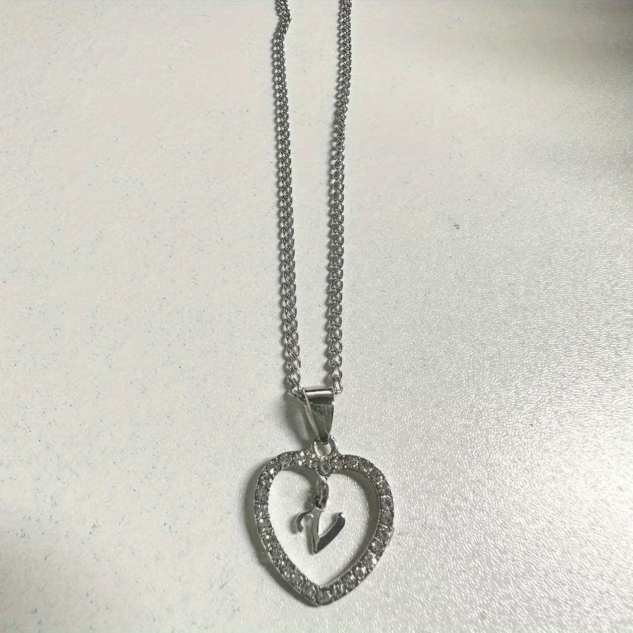 Bohemian Style Heart-shaped Letter Pendant Necklace, Wedding Party Gift For Men And Women,Delicate Gift for Men And Women