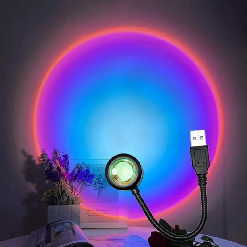 RGB Sunset Lamp Projection Led Night Light Sunset Projection Lamp For Photography Selfie Party Home Living Room Bedroom Decor
