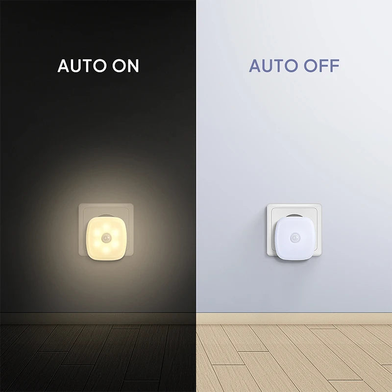 1/2pcs Wireless LED Night Light Motion Sensor EU Plug Children's Nights Light Night Lamp For Home Bedsides Table Bedroom Hallway