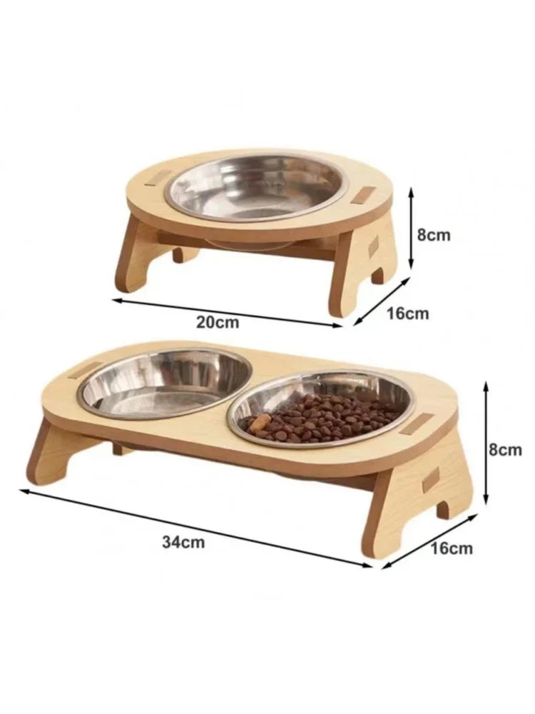 Pet Feeder Double Cat Food Bowl with Anti-Knockover Design Dog Water Feeding Container Cat Food Bowl Stander pet products
