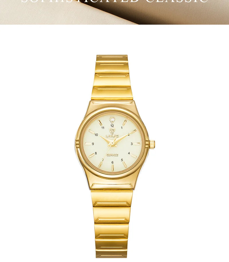 Brand New Wonen Watch Luxury Golden Quartz Stainless Steel Bracelet Waterproof Ladies Golden Wristwatch Girl Clock Relogio mujer