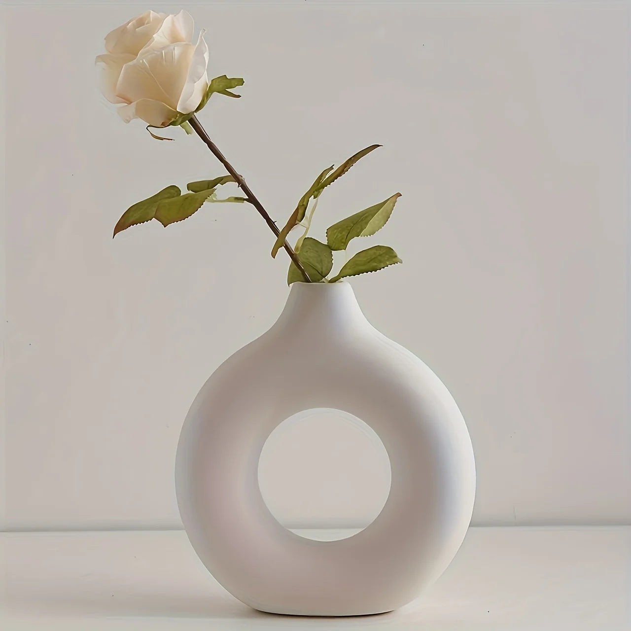 Bohemian Round Plastic Vase for Home and Living Room Decoration,Floral Arrangements and Table,Light Luxury Decoration