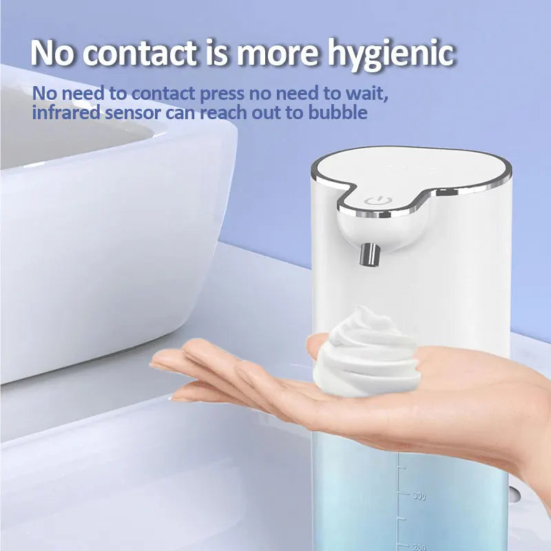 Automatic Foam Soap Dispensers 400ml 4-Gears Bathroom Smart Washing Hand Machine USB Rechargeable Touchless Hand Sanitizers