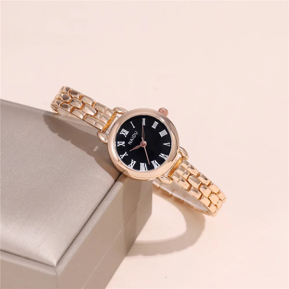 trendy small dial quartz women lady bracelet steel watch