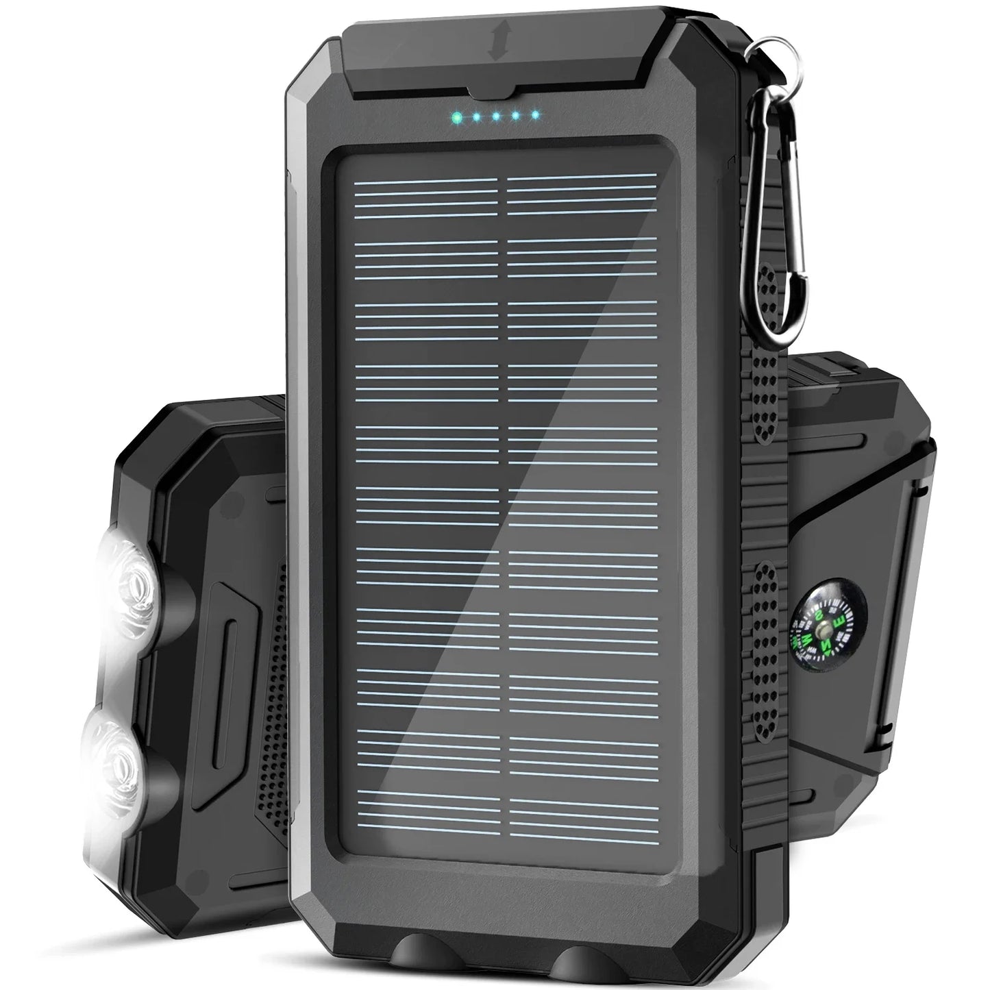 200000mAh Solar Power Bank Dual USB Travel Outdoor Portable External Battery Waterproof Powerbank For Camping Spare Battery