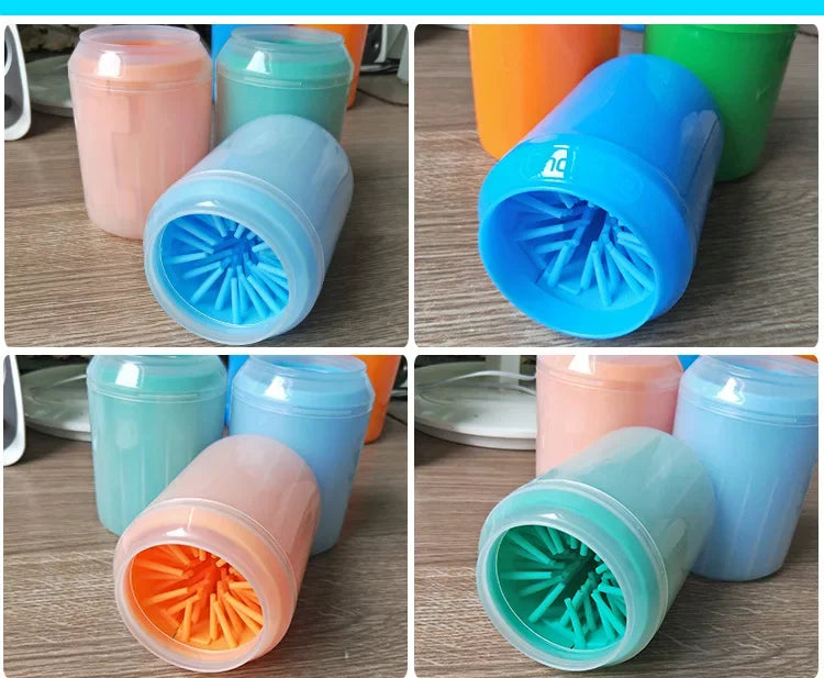 S/M/L Portable Dog Paw Cleaner Cup Soft Silicone Foot Cleaning Brush Pet Dogs Towel Foot Washer Foot Cleaning Bucket Dog Toy