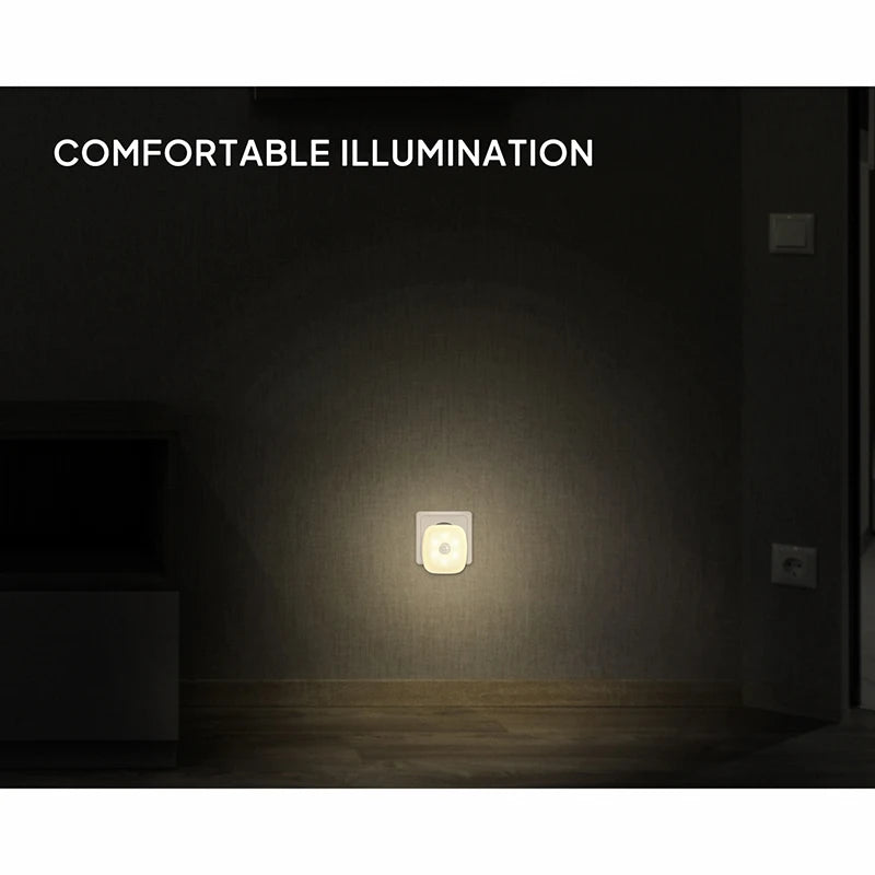 1/2pcs Wireless LED Night Light Motion Sensor EU Plug Children's Nights Light Night Lamp For Home Bedsides Table Bedroom Hallway