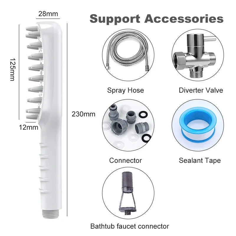 Pet Dog Cat Bath Brush 2-in-1 Pet SPA Massage Comb Soft Silicone Pet Shower Hair Grooming Cmob Dog Cleaning Tool Pet Supplies