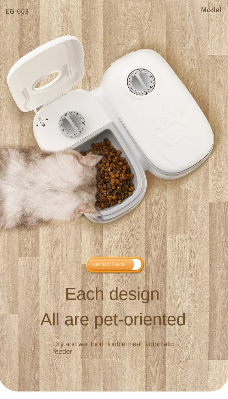 Dog Feeder Cat Automatic Feeding Water Bowl with Timer Pet Food Storage Dispenser  Container Pets Puppy Kitten Accessories