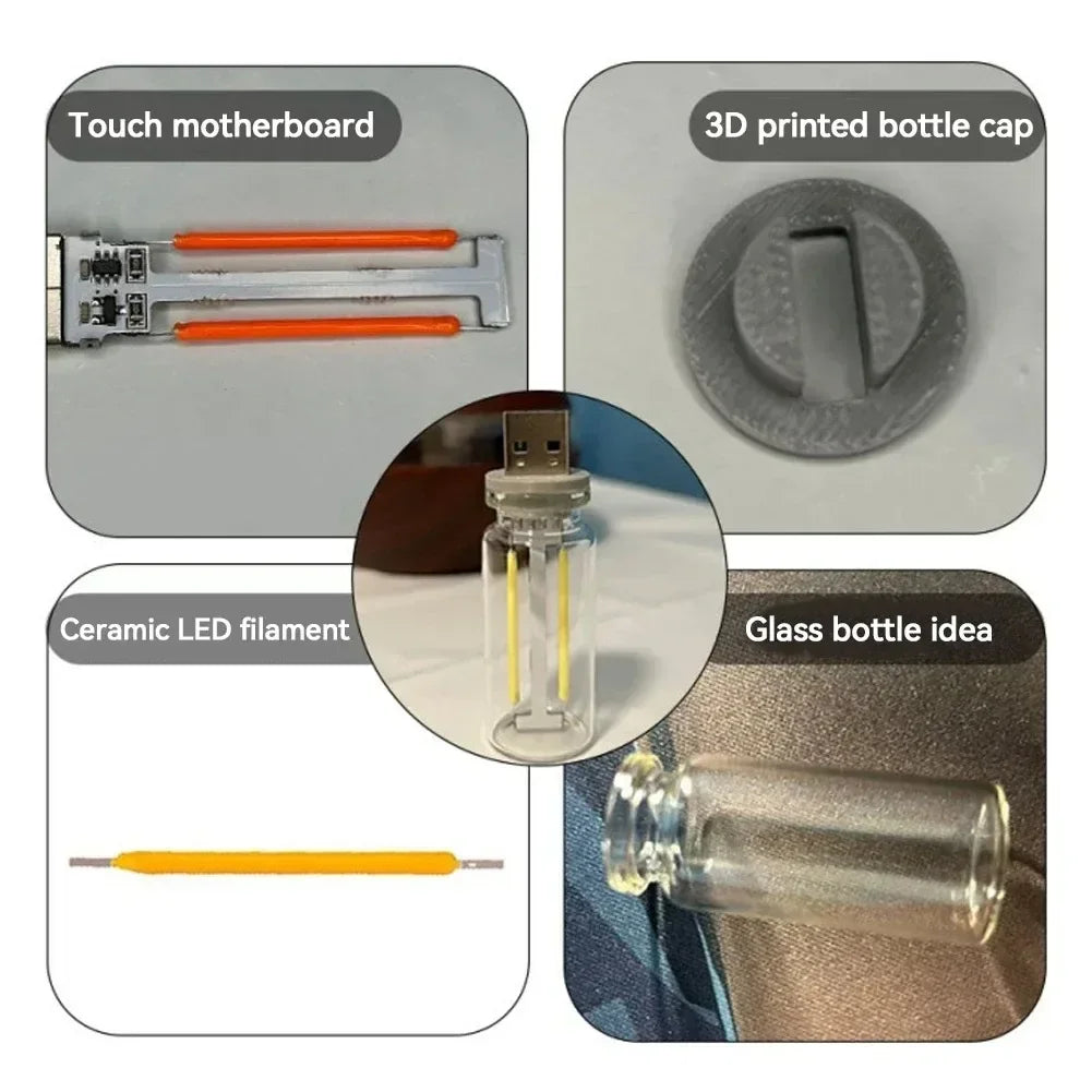 LED USB Lamp Mini Night Light USB Plug-in LED Light Bulb Touch Control Dimming for Car Bedroom Ambient Decorations Lighting