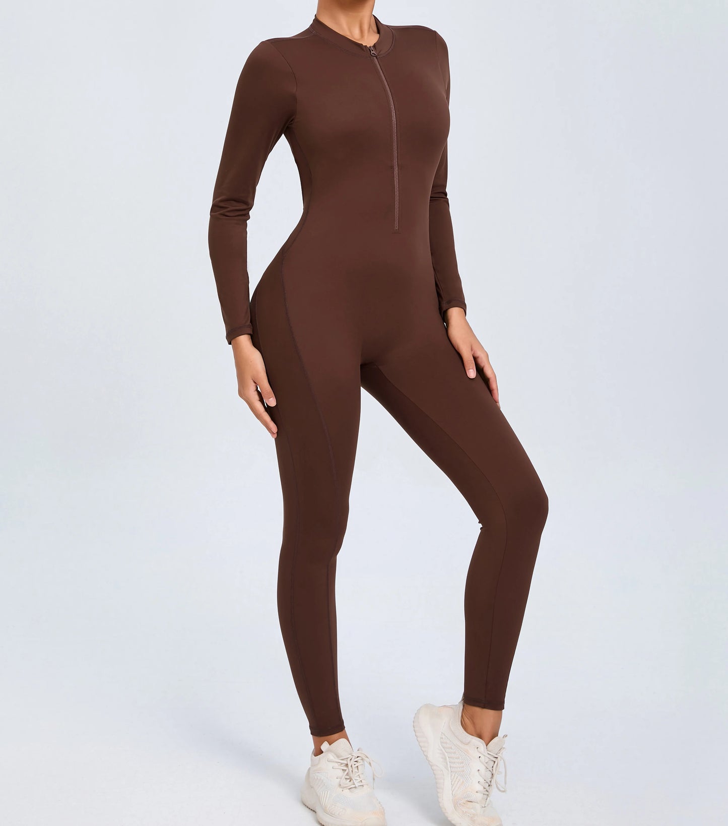 Women Sportwear Yoga Jumpsuit Zip Long Sleeve Back Open Outfit Fitness Tracksuit Tight One-piece Gym Overalls Sports Bodysuit