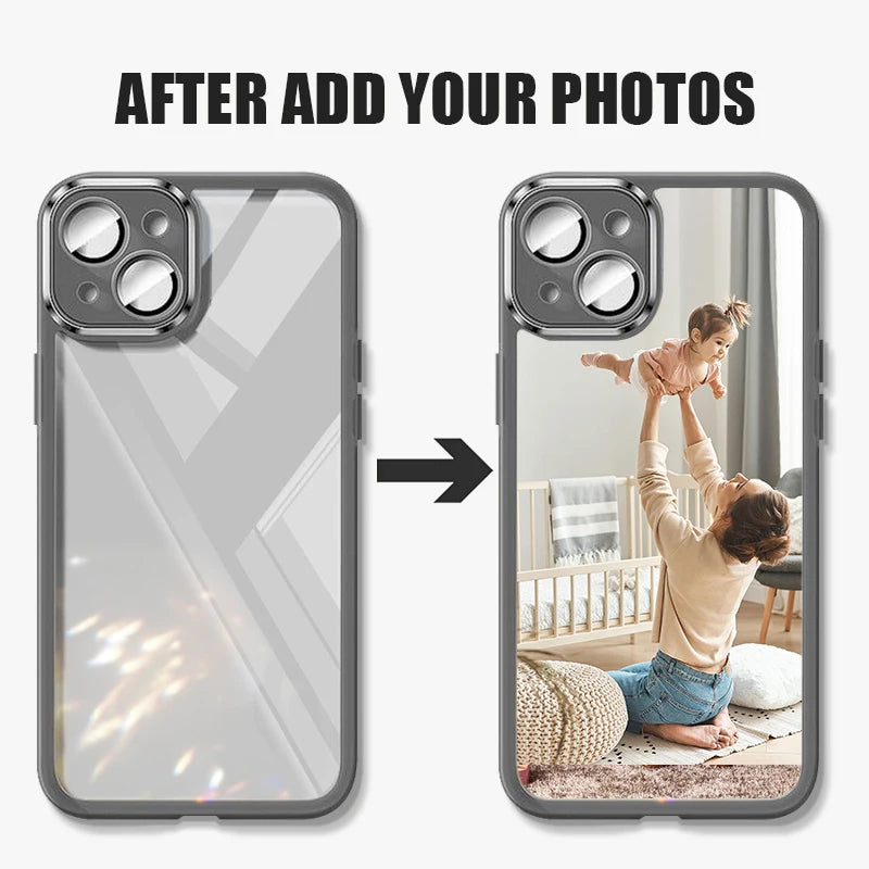 Personalized DIY Customized Picture Name Photo Phone Case For iPhone 16 15 14 Pro Max 13 12 Pro Max 11 Protective Soft Cover
