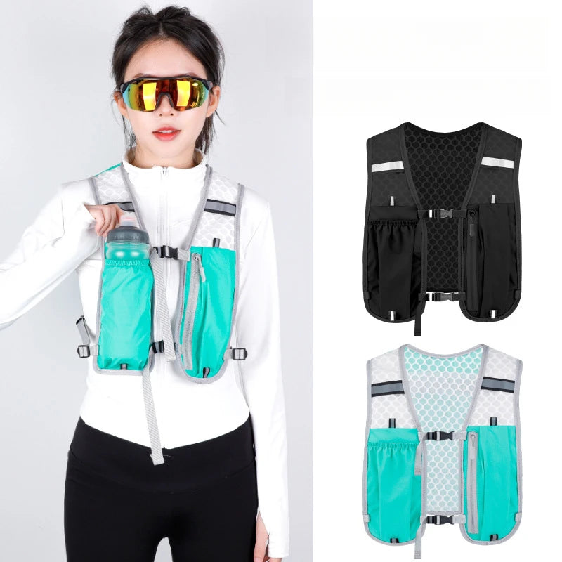 Running Outdoor Cycling Vest Nylon Lightweight Sports Storage Backpack Hiking Trekking Breathable Adjustable Straps Fitness Gear