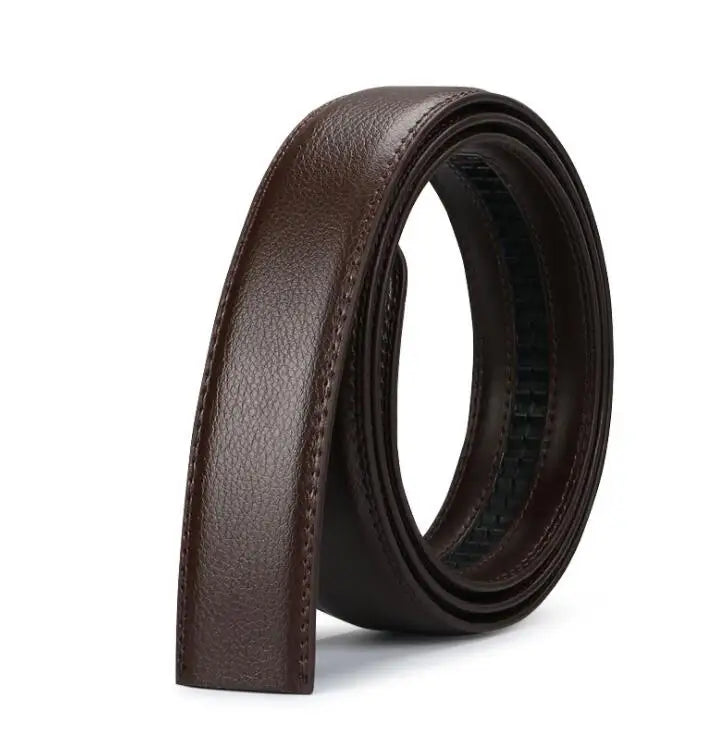Men's Automatic Buckle Belts No Buckle 3.5cm Belt Body without Buckle High Quality Male PU Leather Strap Jeans Belt Wide