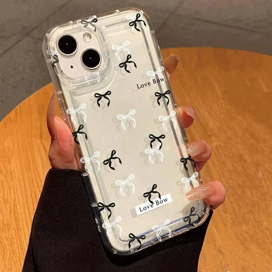 Colorful Bow Print Phone Case For iPhone 11 12 13 14 15 16 Pro Max XR X XS Mini 8 7 Plus SE 2020 2022 Shockproof Fundas