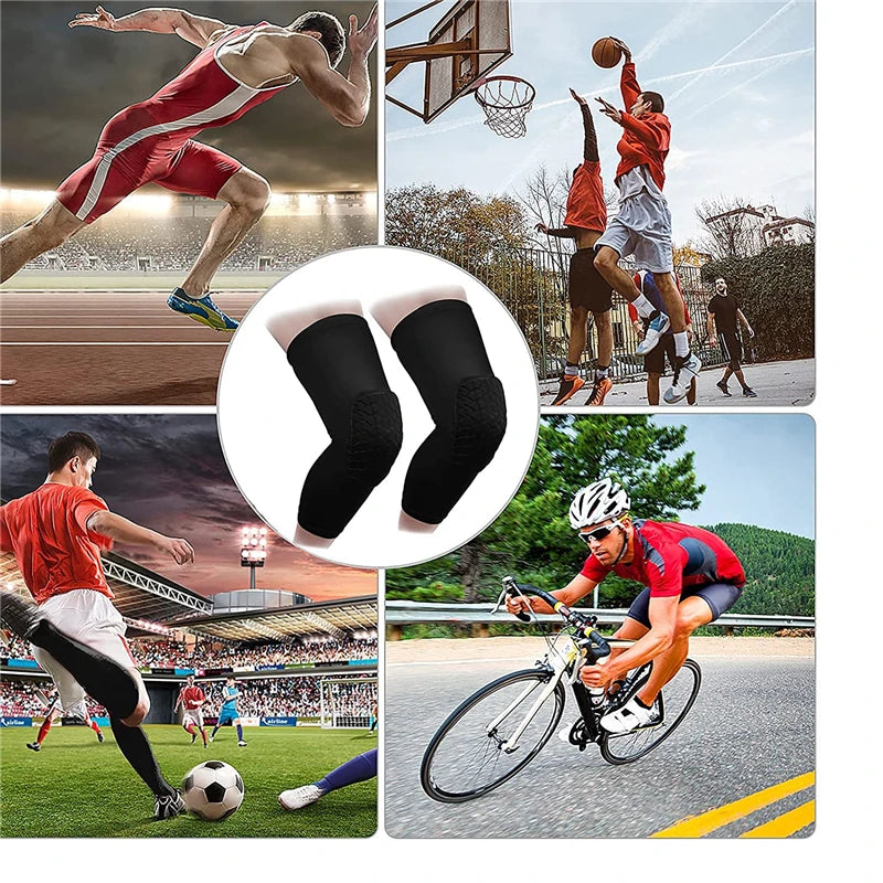 Basketball Knee Pads Protector Compression Sleeve Honeycomb Foam Brace Anti-collision Kneepad Fitness Gear Volleyball Support